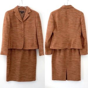 LAFAYETTE 148 Blazer Skirt Suit Set Orange Rust
